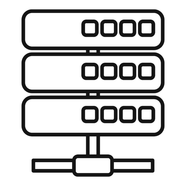 Server data support icon outline vector Disk storage