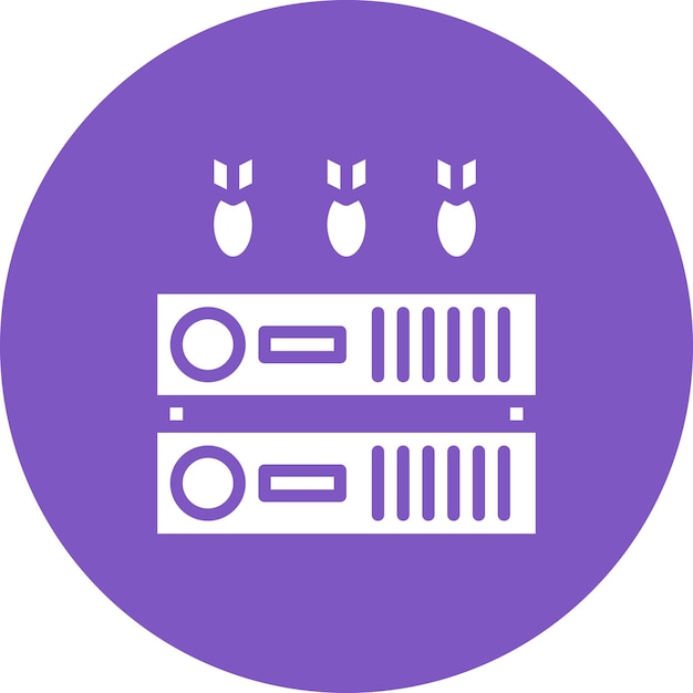 사이버 보안 아이콘 세트의 서버 Ddos 터 아이콘 일러스트레이션