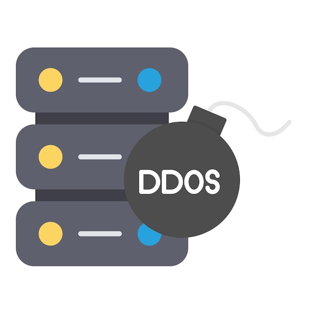 Vector server ddos vector illustration