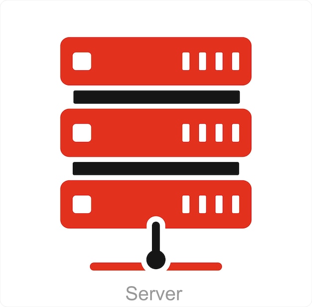 Server- en database-iconconcept