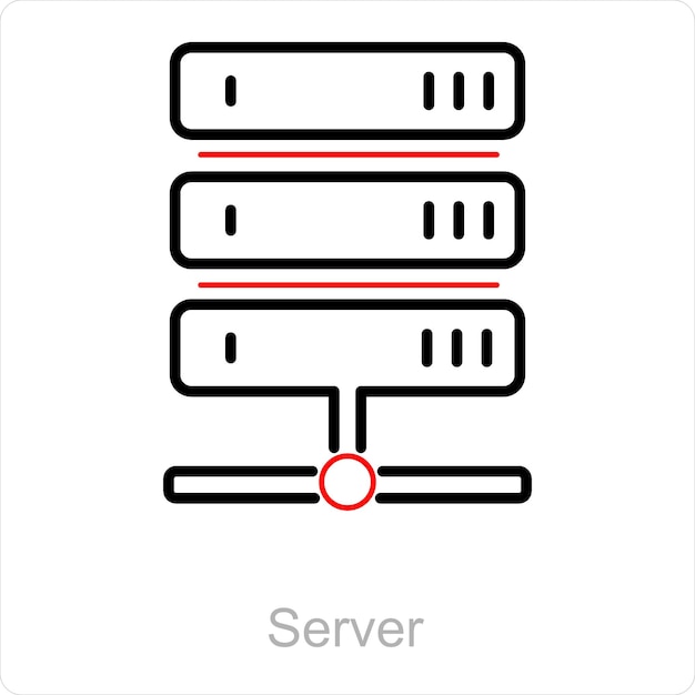 Server- en gegevensiconeconcept