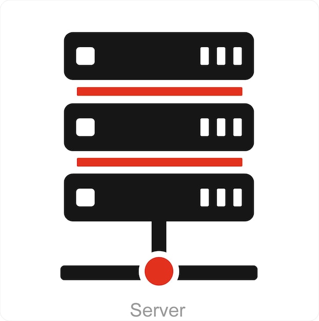 Server- en gegevensiconeconcept