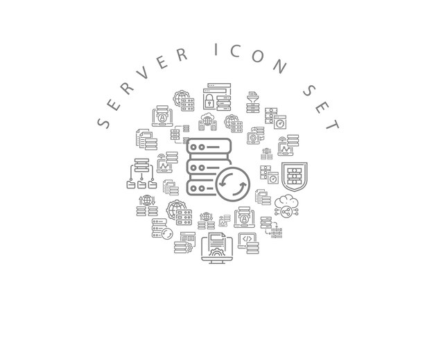 Vector server icon set design