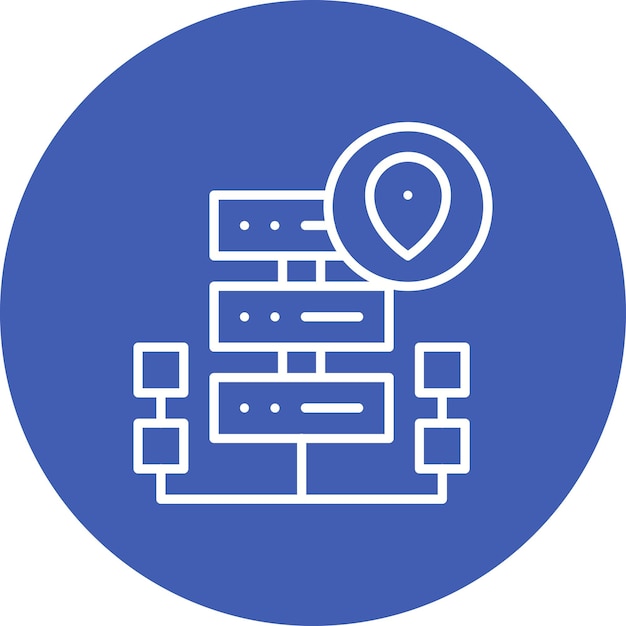 Server Locatie Vector Illustratie Stijl