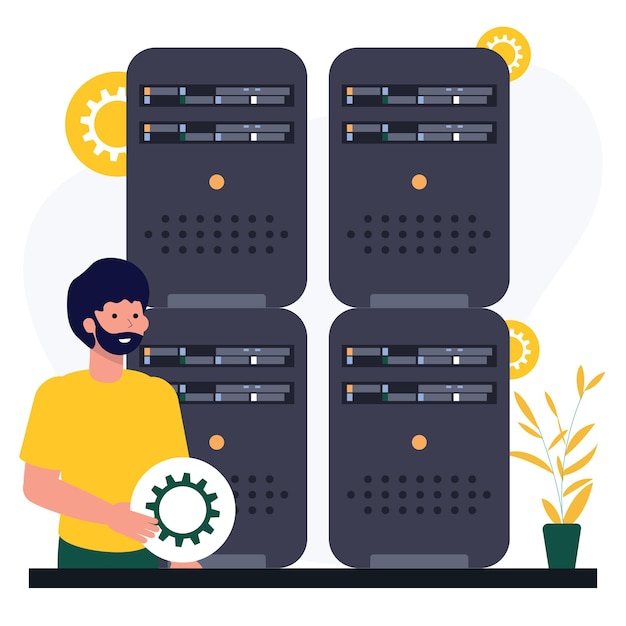 Server maintenance with four databases