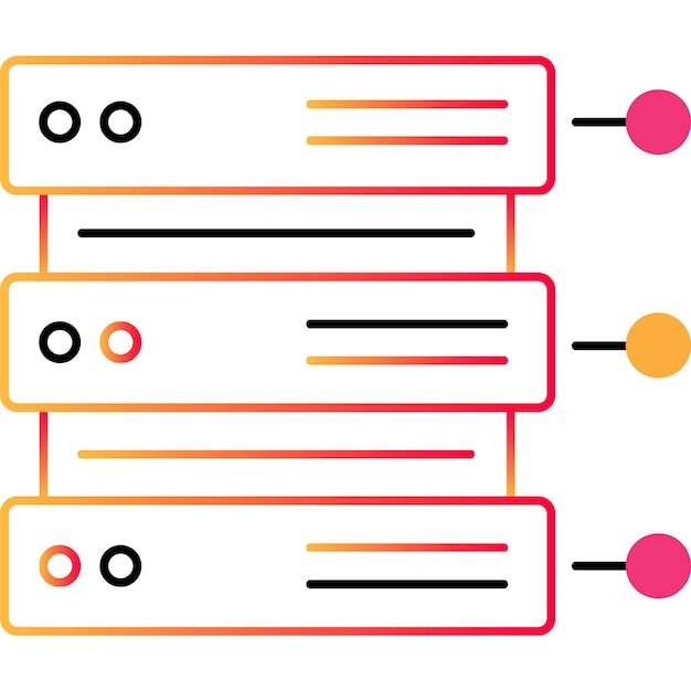 Vettore computer della nuvola di archiviazione dei dati dell'icona del profilo del server