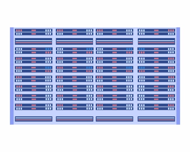 Vector server rack room concept of cloud computing data center file management system administration