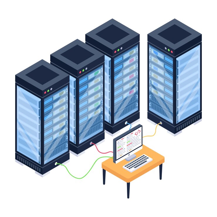 Vector a server room icon in isometric design premium download
