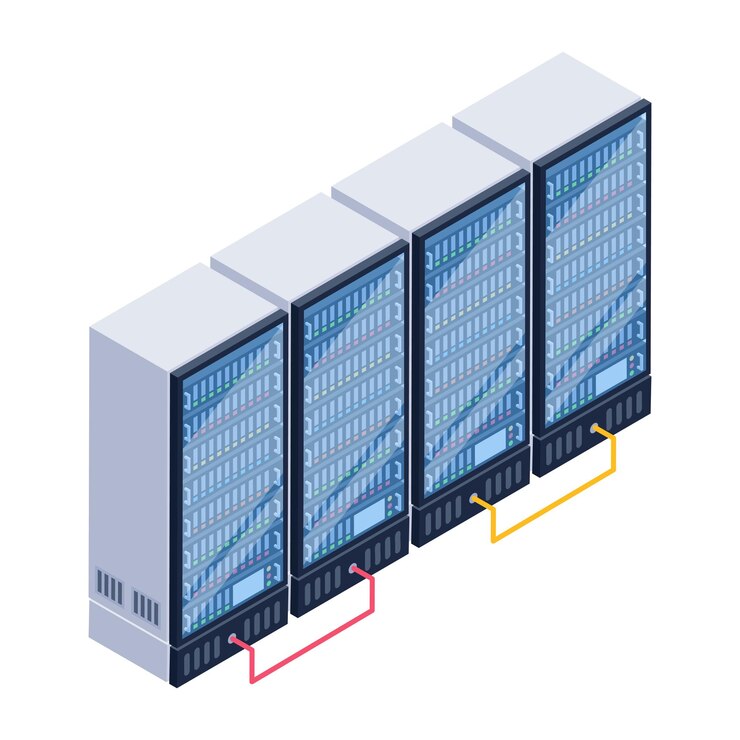 Vector a server room icon in isometric design premium download