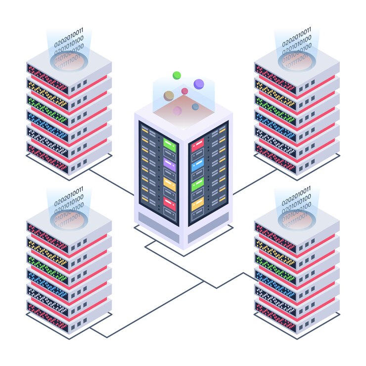Vector a server room icon in isometric design premium download