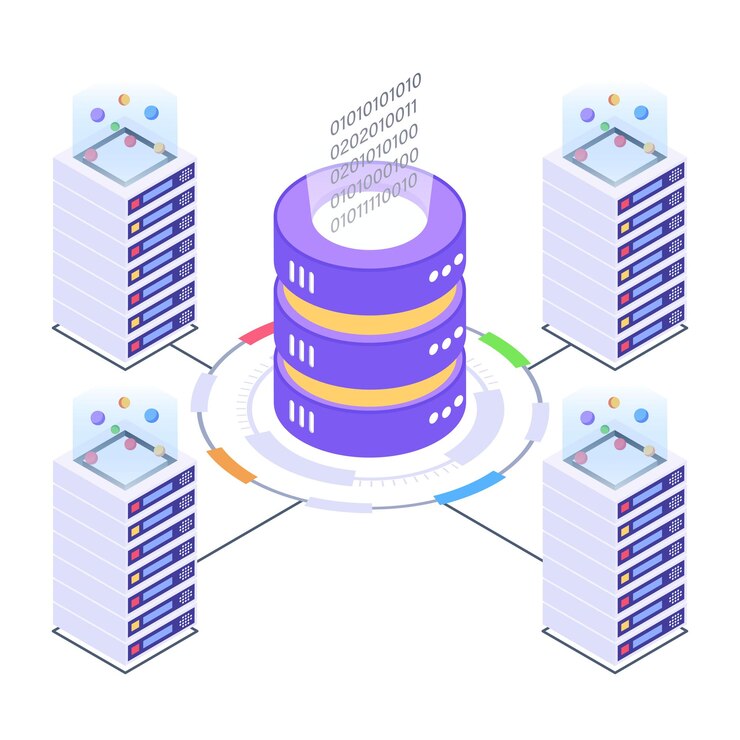Vector a server room icon in isometric design premium download
