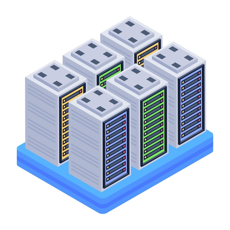 Vector a server room icon in isometric design premium download