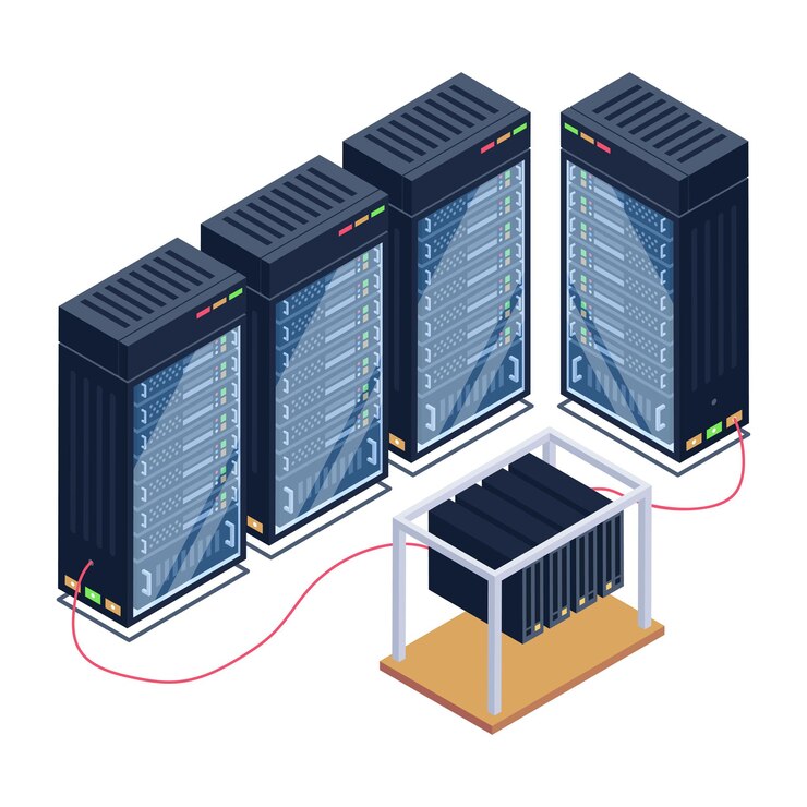 Vector a server room icon in isometric design premium download