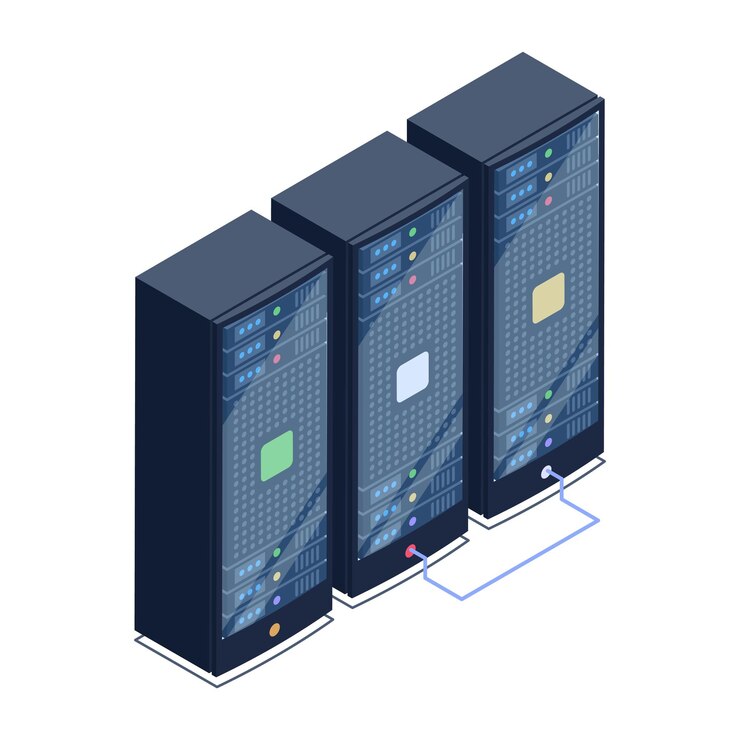 Vector a server room icon in isometric design premium download