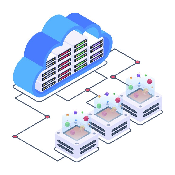 Vector a server room icon in isometric design premium download