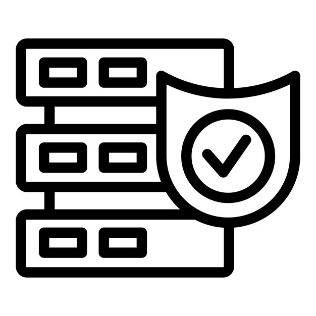 Vector server shield icon outline vector criminal narrow