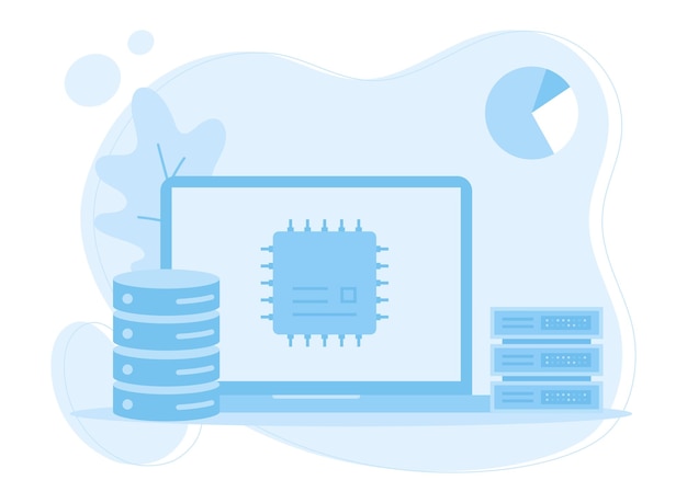 Vector server trending concept flat illustration