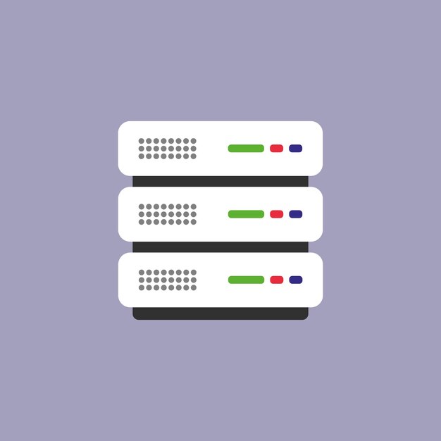 Vector server vector icon database illustration of data storage device