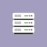 Vector server vector icon database illustration of data storage device