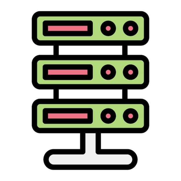 Server Vector Icon Ontwerp Illustratie