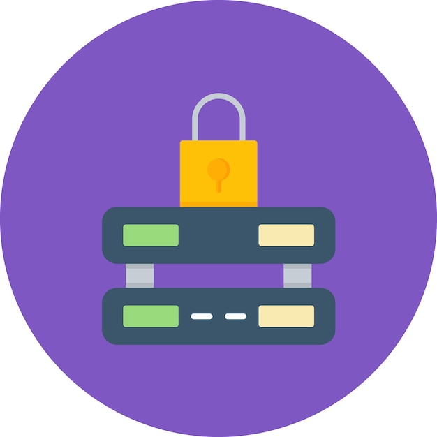 Server vergrendelde platte illustratie