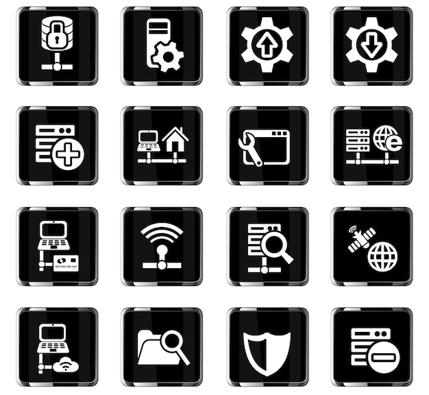 Server web icons for user interface design