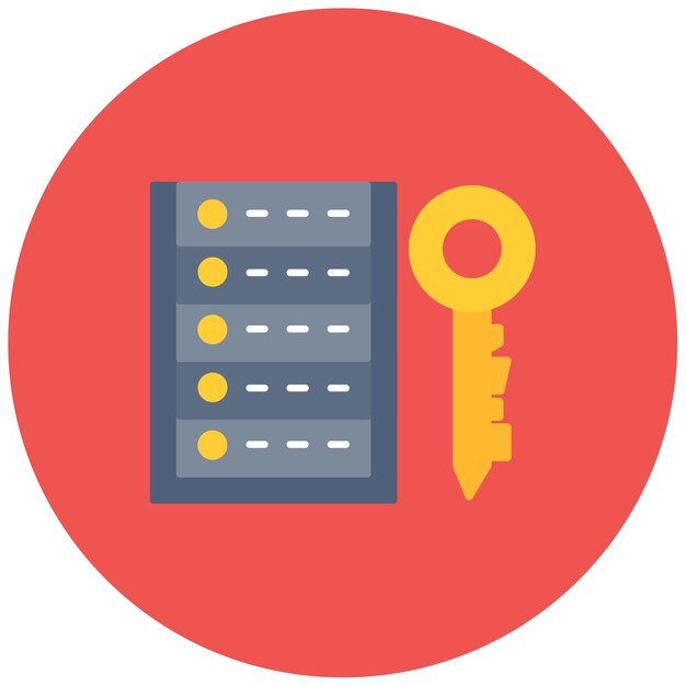 Serverencryptie platte illustratie