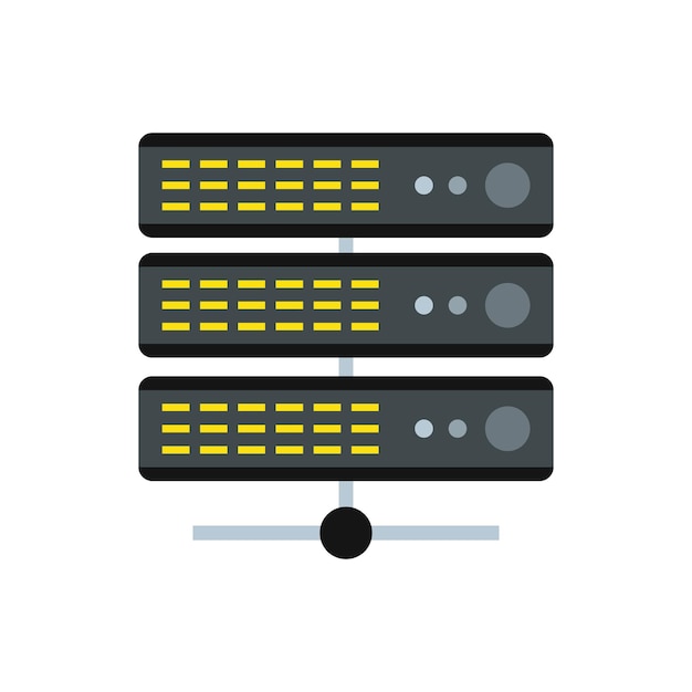Servers icoon in platte stijl op een witte achtergrond