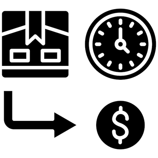 Service Charge Glyph Solid Black Illustration