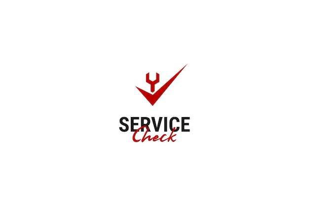 Vector service check moersleutel logo ontwerp vector sjabloon illustratie