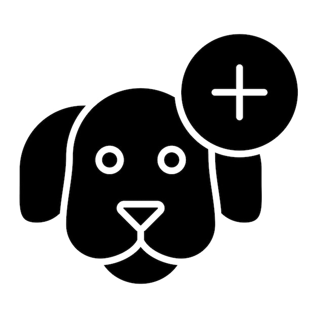 Service Dog Glyph Solid Black Illustration