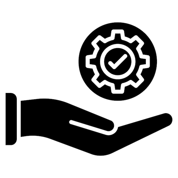 Service glyph solid black illustration