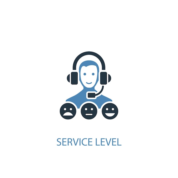 Service level concept 2 colored icon. simple blue element illustration. service level concept symbol design. can be used for web and mobile ui/ux