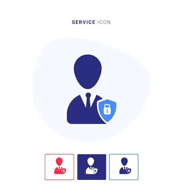 Service man icon logo and vector template