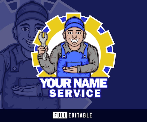 Vector service mascotte logo vector ilustration