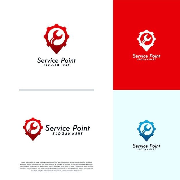 Service point logo designs template, fixing logo concept