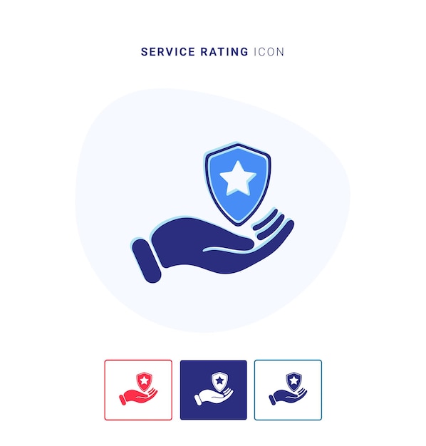 Vector service rating pictogram logo en vector sjabloon