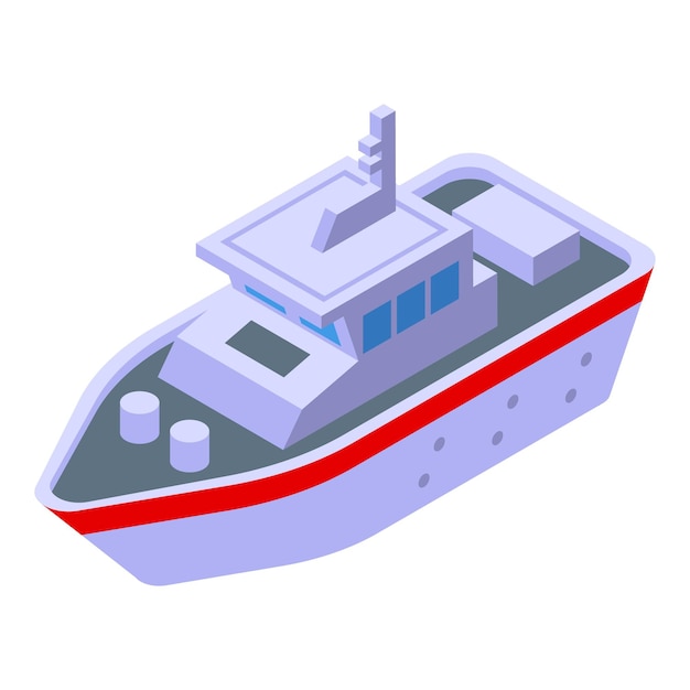 Vector service ship icon isometric vector water security sea coast