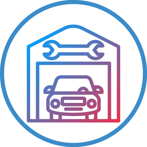 Vector service station icon style