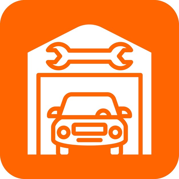 Vector service station icon style