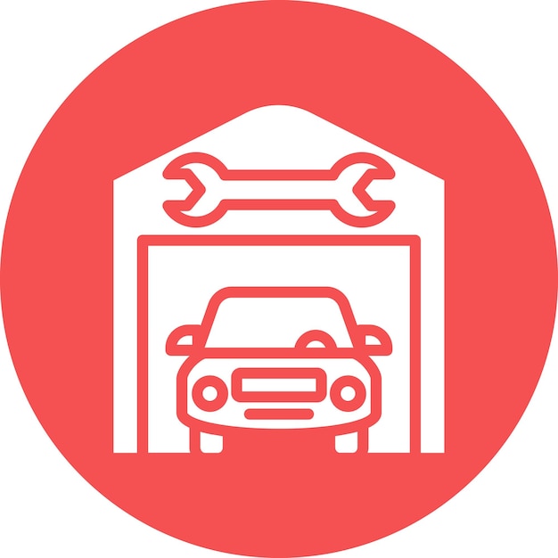 Vector service station icon style