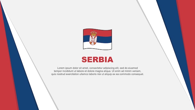 Servië Vlag Abstracte Achtergrond Ontwerpsjabloon Servië Onafhankelijkheidsdag Banner Cartoon Vector Illustratie Servië Banner