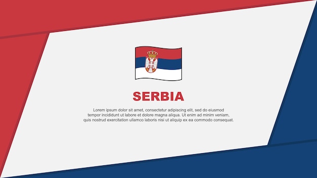 Servië Vlag Abstracte Achtergrond Ontwerpsjabloon Servië Onafhankelijkheidsdag Banner Cartoon Vector Illustratie Servië Onafhankelijkheidsdag