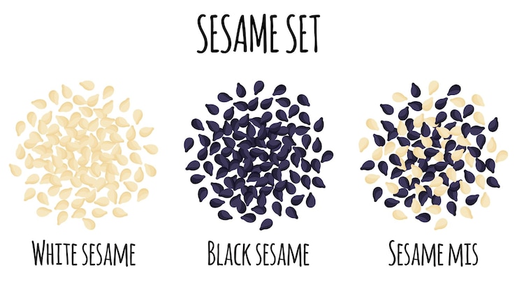 Sesam set met Wit Zwart en mix sesam