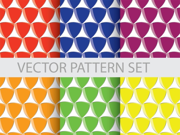 The set of 06 different colorful shield pattern