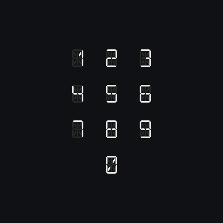 Vector set of 09 digital number icons vector illustration