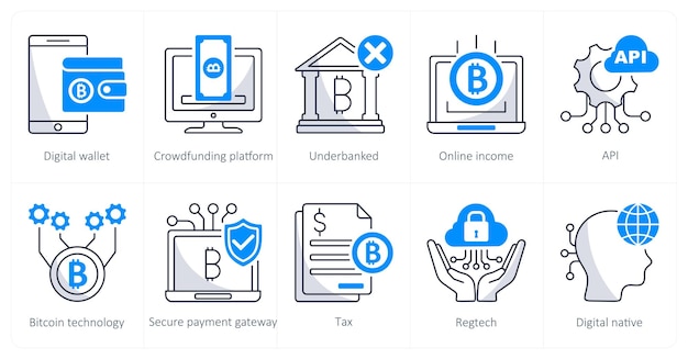 10 ビットコイン アイコン デジタルウォレット クラウドファンディング プラットフォーム