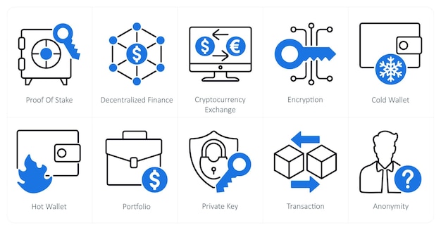 10 ブロックチェーンアイコンを証明する分散金融 仮想通貨取引所