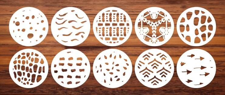 Vector set of 10 geometric pattern laser cut template