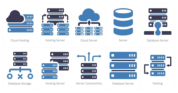 A set of 10 web marketing icons as cloud hosting hosting server cloud server